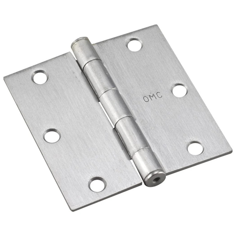 Full Mortise Butt Hinge - Size:3-1/2" - Finish:Brushed Chrome - Corner Type:Square Corner